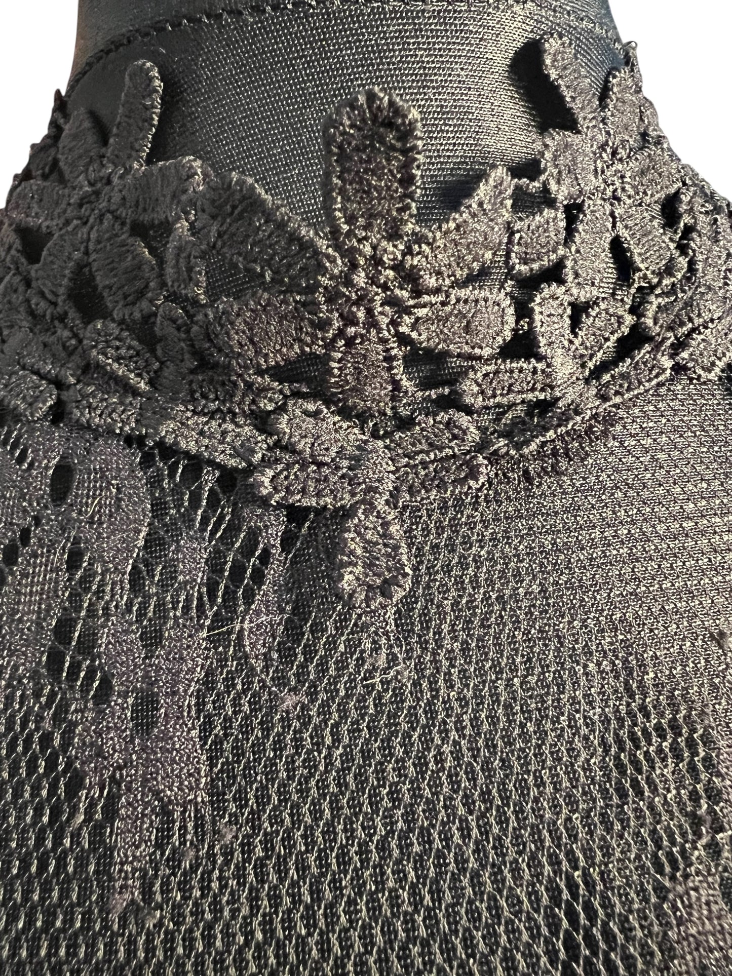 Sara's Choice: Samt Jumpsuit mit Spitze u. Knöpfen – Gr  38 40 M L Dark Alternative