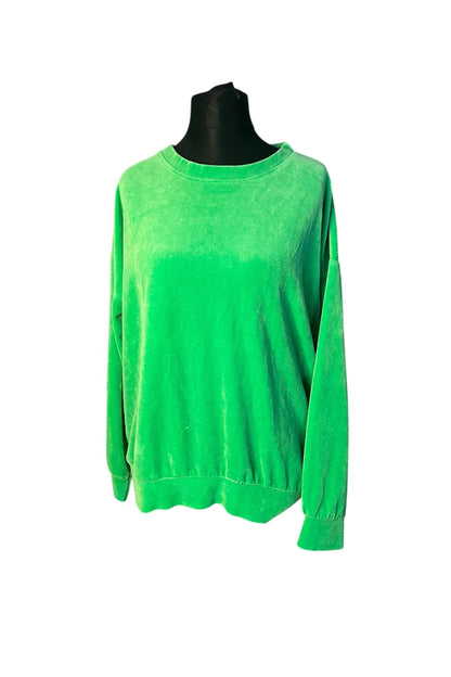 Made in Italy Nicky Sweatshirt Gr. 40 42 grün Velours Minimalist