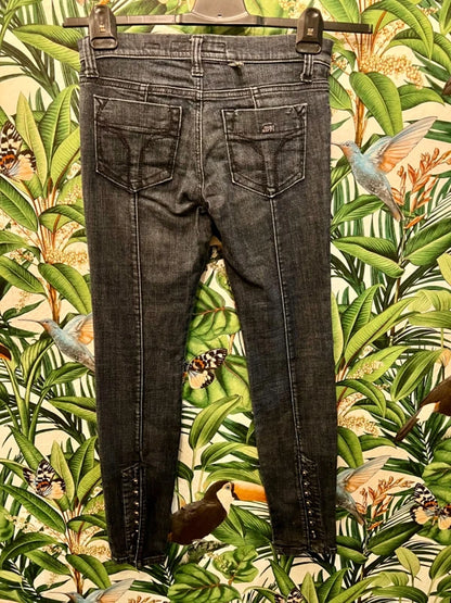 Miss Sixty Jeans Gr S "Judy" W27 | Slim Fit | Dunkelblau mit Knöpfen am Bein | Vintage Y2K