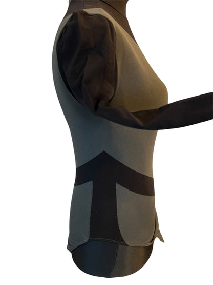 Wolford Vintage Body Gr. L – 90s 2000s Made in Austria – Schwarz Grau Langarm – Designer Minimalism