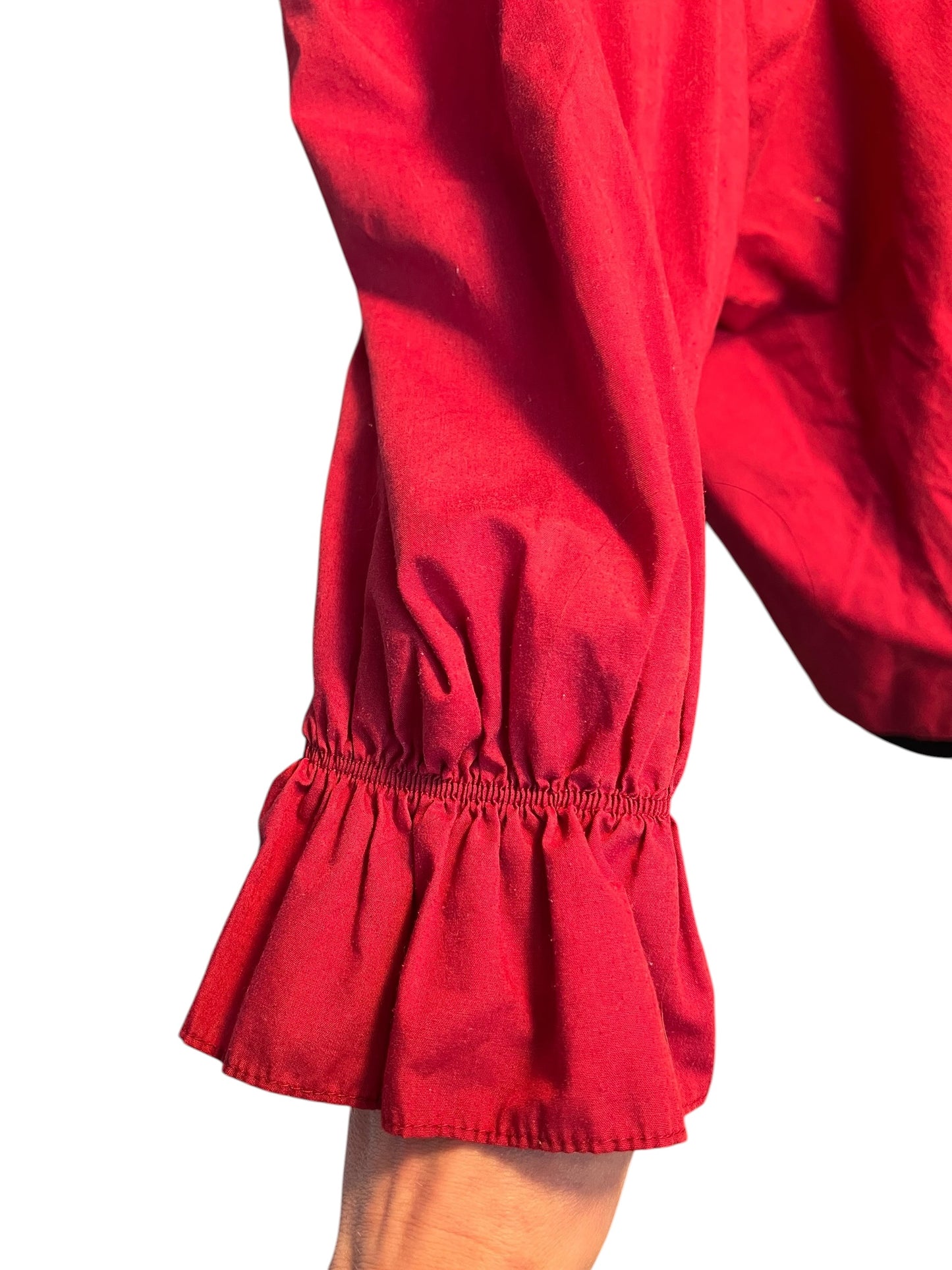 Vintage Malco Modes Bluse Weinrot Rüschen Gr. 42 44 XL Dark Academia USA 90s y2k