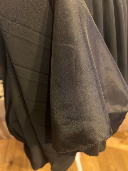 Vintage Rock 80s/90s – Schwarzer Faltenrock mit Stretch – Größe 38 40 M Rock lang schwarz