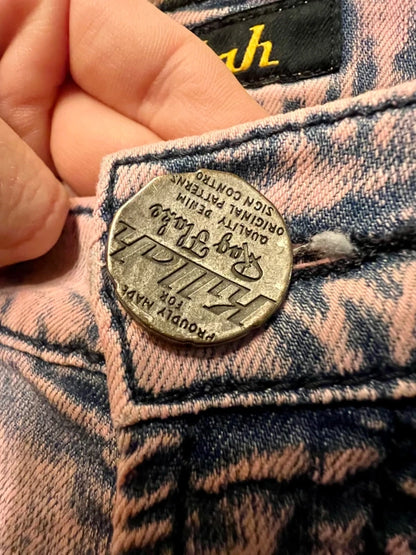 Killah Vintage Jeans W31 Gr 40 | Modell Twiddle | Rosa-Blau | Reißverschluss am Bein | Y2K 2000s