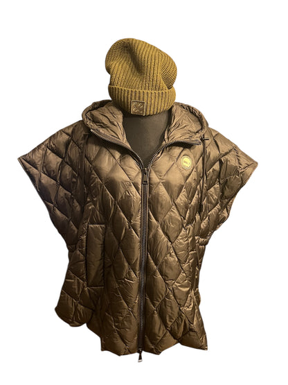 Blonde No 8 CARLY Steppweste S 36 Grün Oliv Oversize mit Kapuze – Neuwertig