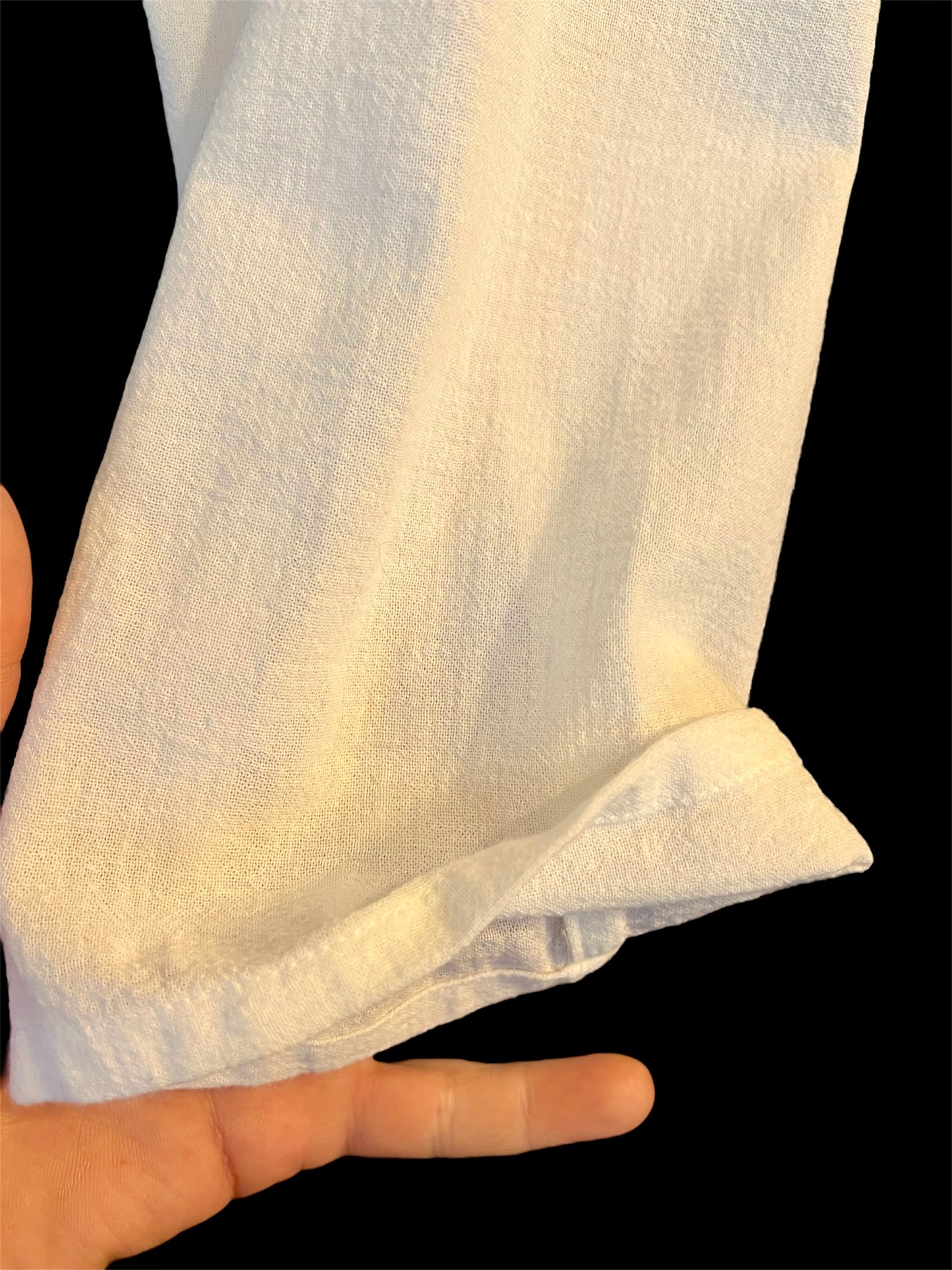 Vintage Avantgarde Bluse M 38/40 Weiß Gold Leinenmix – Boho Chic Mystic Sun Embroidery