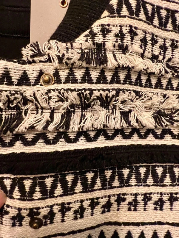 Liebeskind Berlin Blouson Jacke 38 M Natur Weiß Schwarz NEU Etikett Bomberjacke boho ethno