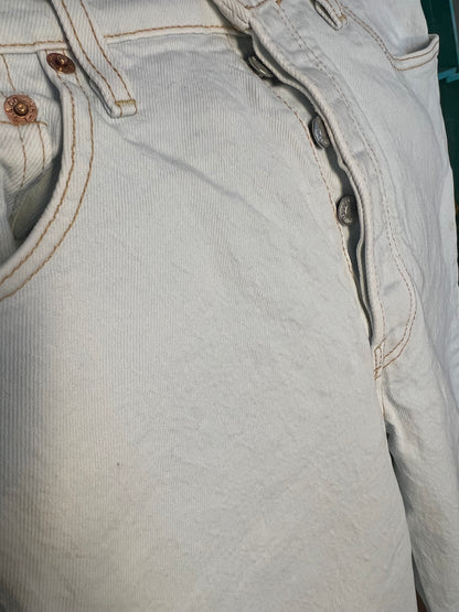 Levi's Ribcage Straight Ankle W26 L29 hellblau weiss Raw Hem 72693 High Waist Gr XS / 34 Levi Levis