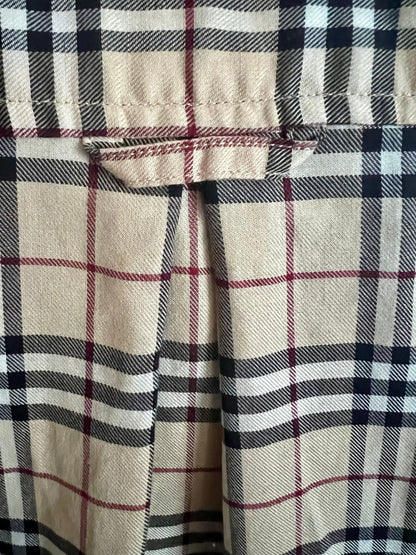 Vintage Burberry London Bluse Gr. 40 – Beige Kariert, Baumwolle, Top Zustand 90s 2000s