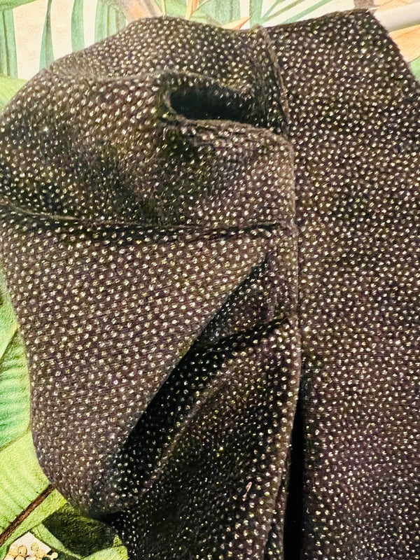 Vintage Y2K Mini Kleid Sweewë – Schwarz, samtartig, Glitzer, Gr. S 36 2000s