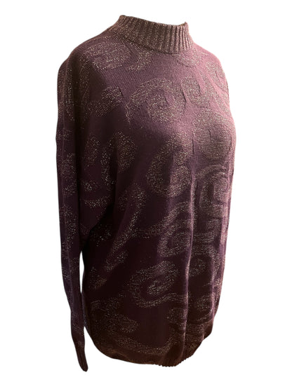 Vintage Glitzer Pullover Ombretto – Lila – Gr. M (38/40) 90s 80s Wolle