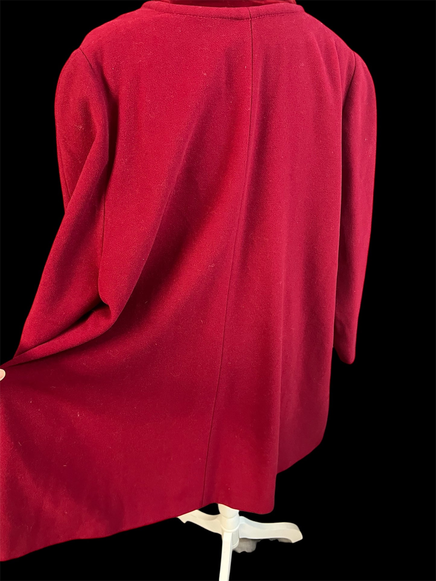 Vintage Arezia Mantel Wolle Kaschmir Weinrot Gr 44 XL Luxus Italien