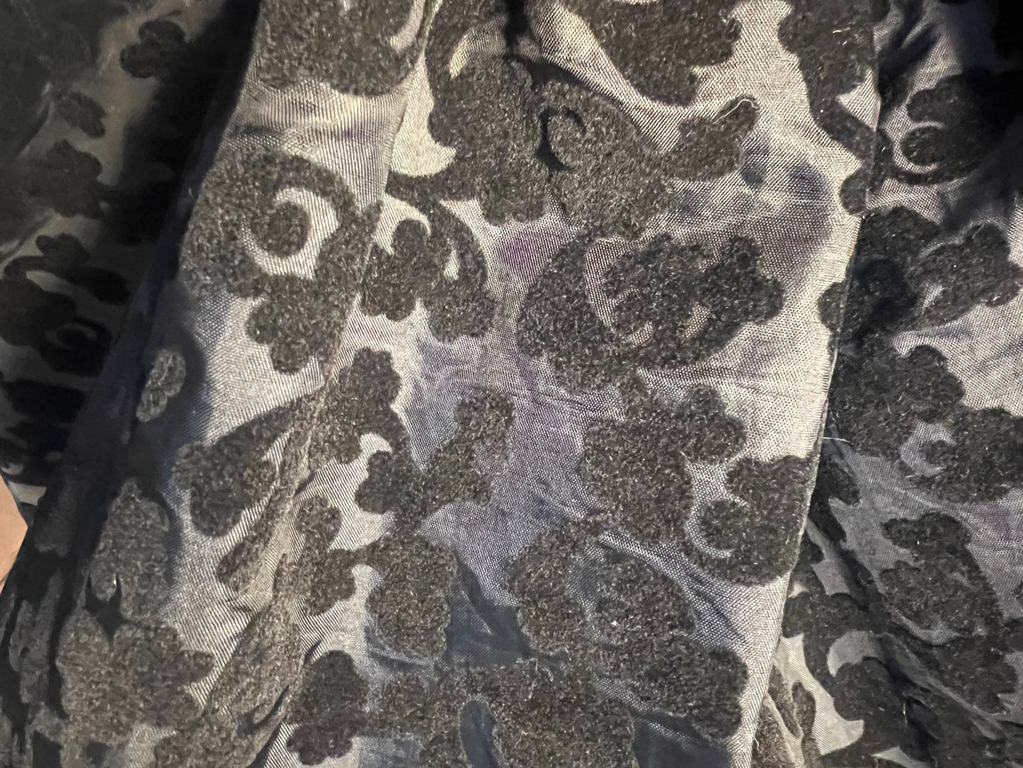 Sara's Choice: Vintage Brigitte Both Rock Samt Muster grau schwarz 50s | Gr. 38 M | Dark Alternative