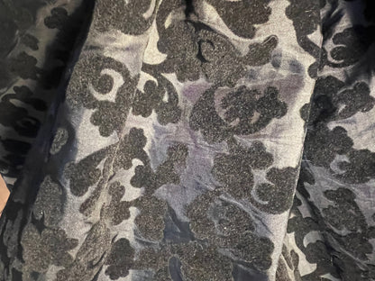 Sara's Choice: Vintage Brigitte Both Rock Samt Muster grau schwarz 50s | Gr. 38 M | Dark Alternative