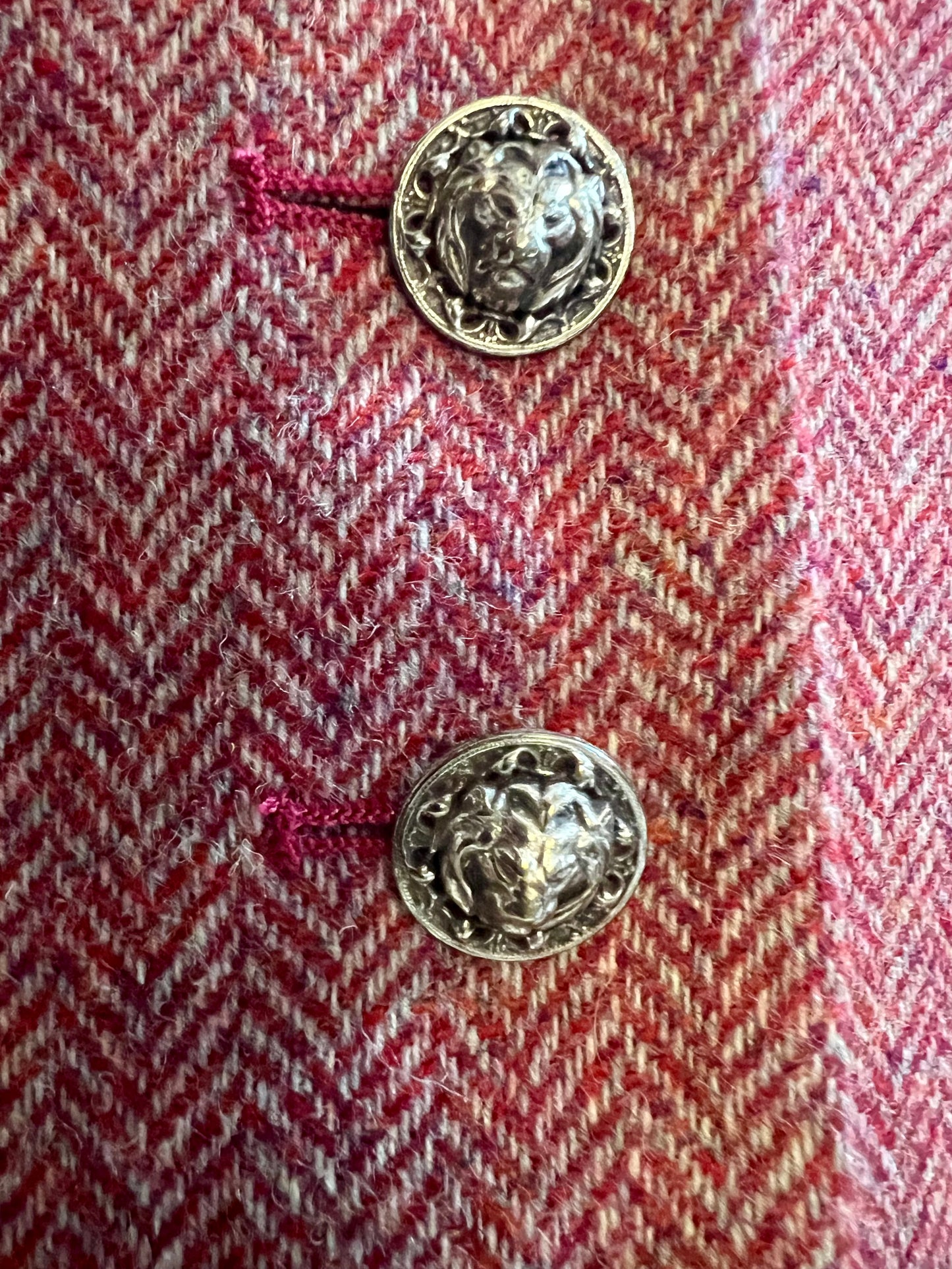 Madeleine Vintage Blazer Gr. 34 | 100% Wolle | Fischgrät | Old Money Preppy | Löwenknöpfe