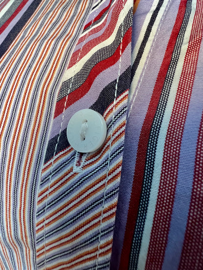 Tommy Hilfiger Bluse Vintage S 36 lila weinrot gestreift Top Zustand y2k 90s