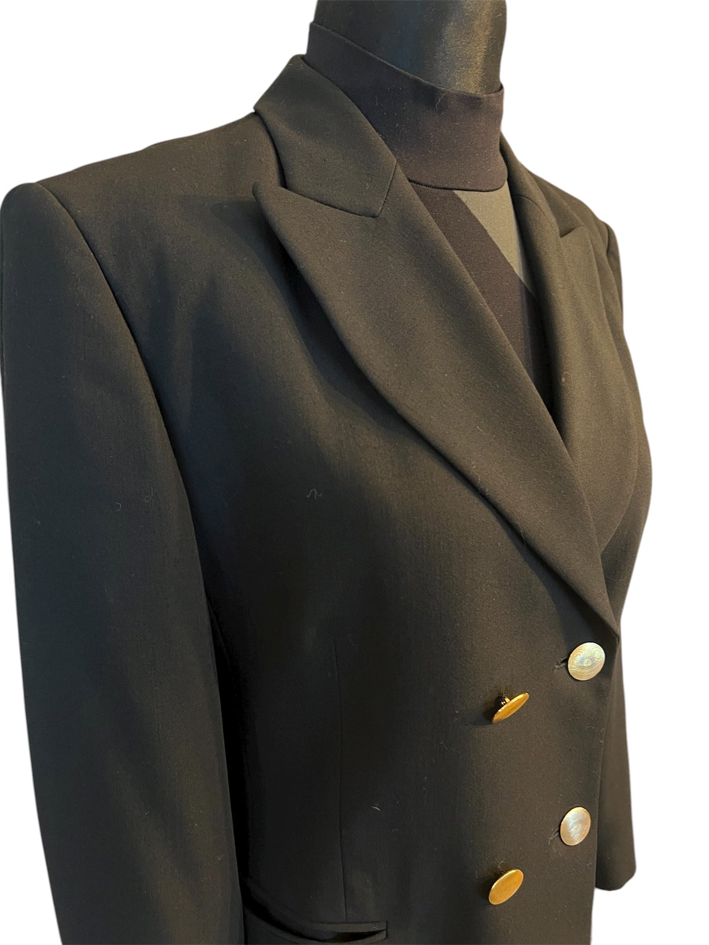 Rosner Vintage Blazer „Domingo“ Schwarz mit Goldknöpfen | Oversized 80s Style | Gr. 38