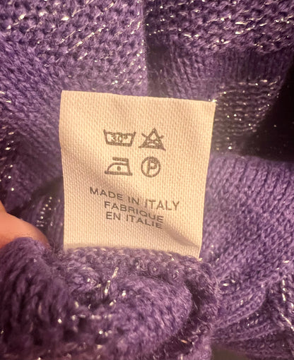 Vintage Glitzer Pullover Ombretto – Lila – Gr. M (38/40) 90s 80s Wolle