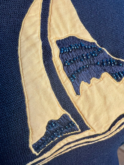 Ungaro Paris Strickshirt Gr. 38 Ital. 42 Shirt Wolle Italien Sailor Vintage Luxury Statement 90s