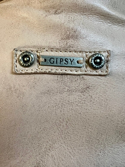 Gipsy Mauritius Lederjacke Damen Gr. S – 100% Echtleder – Blazer-Biker Mix – Beige Used Look