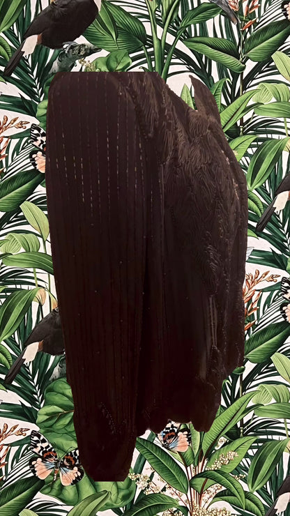 Vintage Seiden Bolero 40 Augustat GmbH India Schwarz Glanz